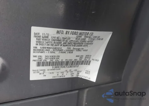 2012 Lincoln Mks from USA, damaged, VIN 1LNHL9DR7CG805010